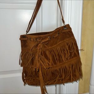 Brown fringe bag/purse